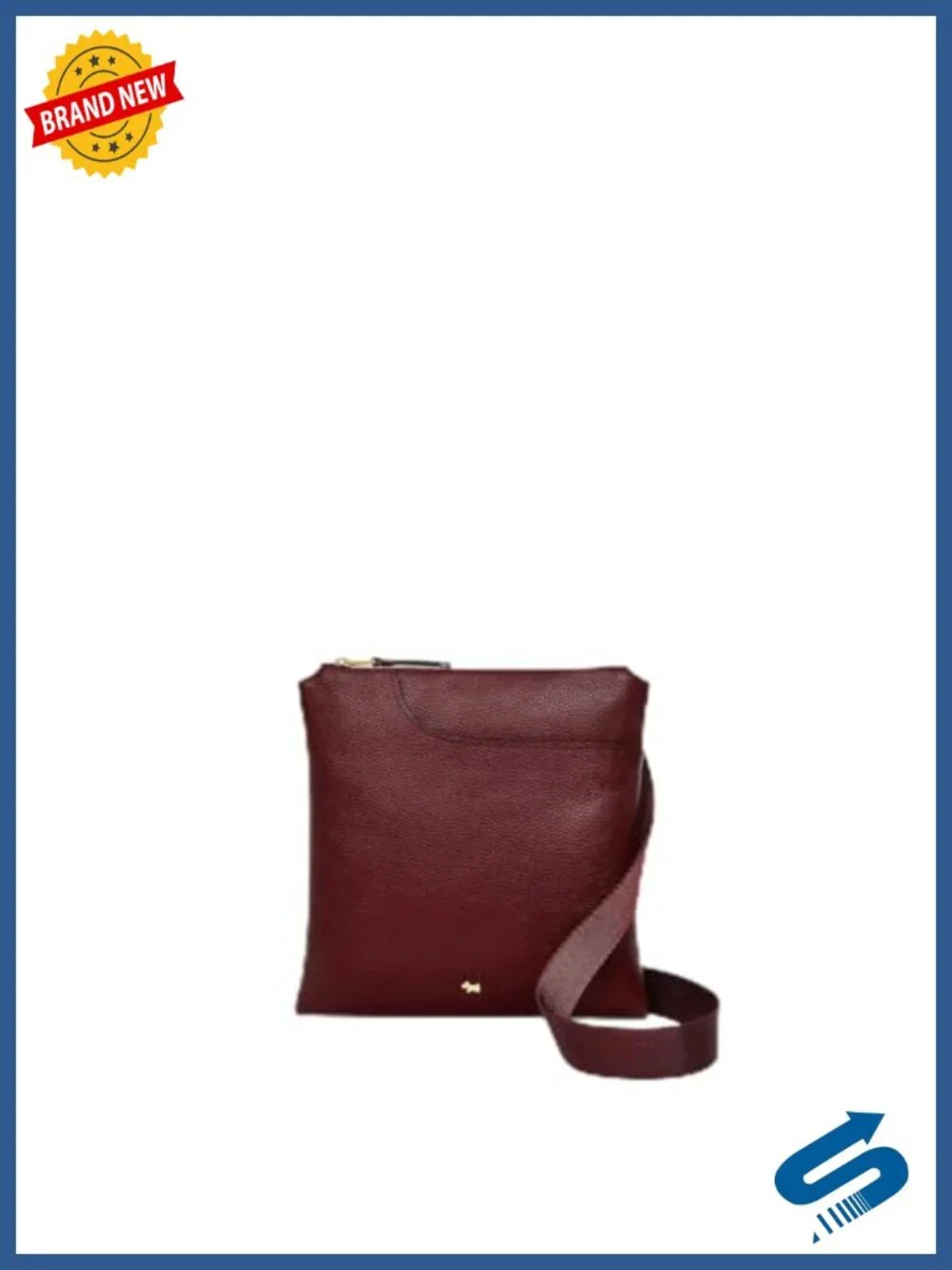 Medium Leather Ziptop Crossbody Bag with Adjustable Strap